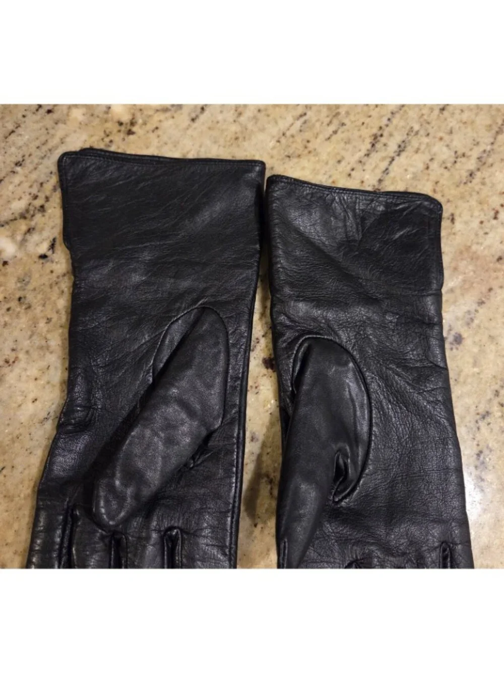 Merona Women's M/L Black Soft Leather Gloves Animal Print Lined